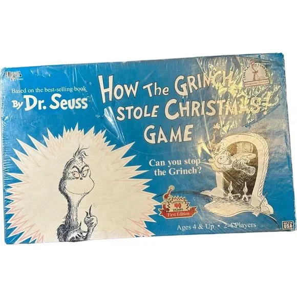 New SEALED 1997 HTF Dr. SUESS HOW THE GRINCH STOLE CHRISTMAS GAME 1st EDITION - Picture 2 of 13